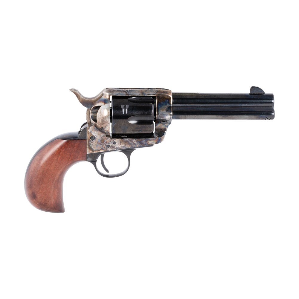 taylors & company 200069 1873 cattleman 357 mag caliber with 4.75" blued finish barrel, 6rd capacity blued finish cylinder, color case hardened finish steel frame & birdshead walnut grip Taylors & Company 200069 1873 Cattleman 357 Mag Caliber Sports South item 121395