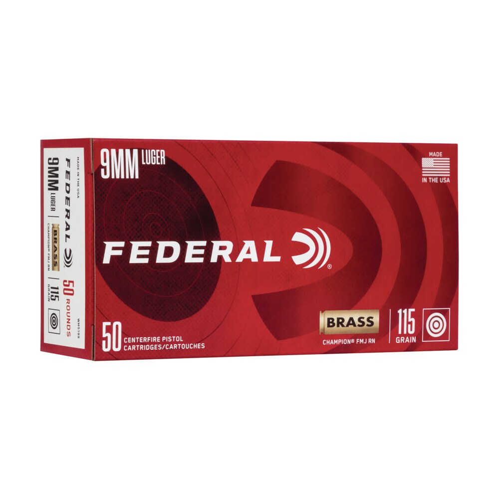 federal wm5199 champion training 9mmluger 115gr full metal jacket 50 per box/20 case Federal WM5199 Champion Training 9mmLuger 115gr Full Metal Jacket 50 Per Box/20 Case Sports South item 121569