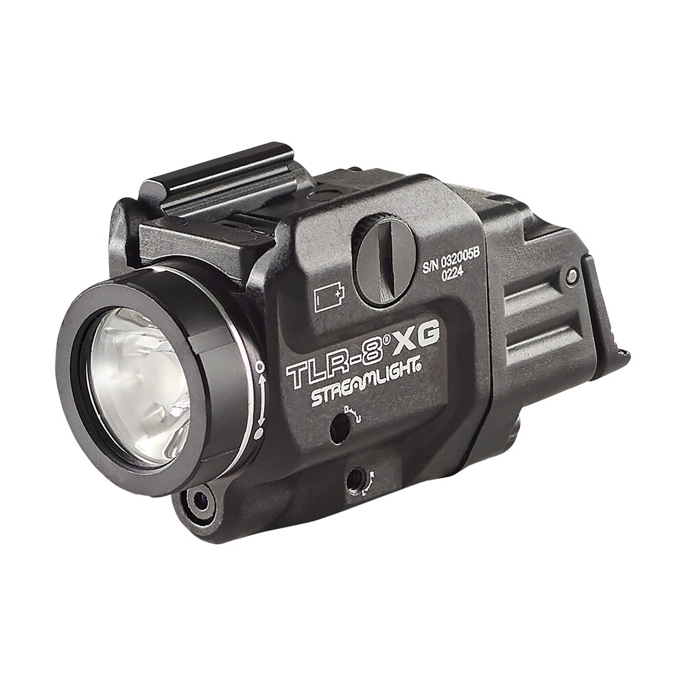 streamlight 69434 tlr 8a flex w/laser black anodized aluminum, 500 lumens white led, green laser 140 meters beam, rail clamp mount Streamlight 69434 TLR-8A Flex Sports South item 121632