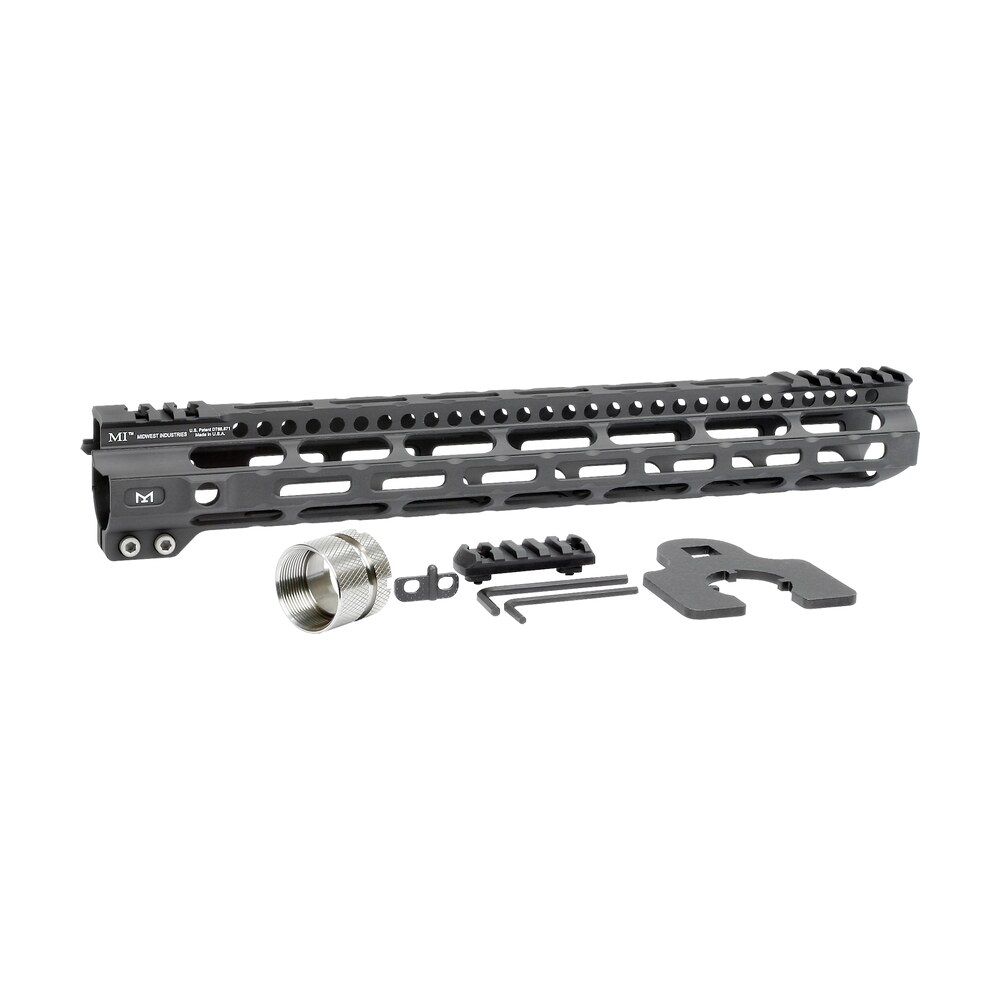 midwest industries miulw14 ultralight ar 15 black hardcoat anodized aluminum/polymer 14" picatinny/m lok Midwest Industries MIULW14 Ultralight AR-15 Black Hardcoat Anodized Aluminum/Polymer 14" Sports South item 121671