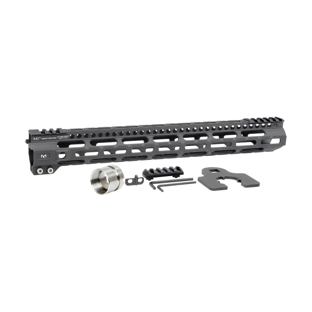 midwest industries miulw15 ultralight ar 15 black hardcoat anodized aluminum/polymer 15" picatinny/m lok Midwest Industries MIULW15 Ultralight AR-15 Black Hardcoat Anodized Aluminum/Polymer 15" Sports South item 121672
