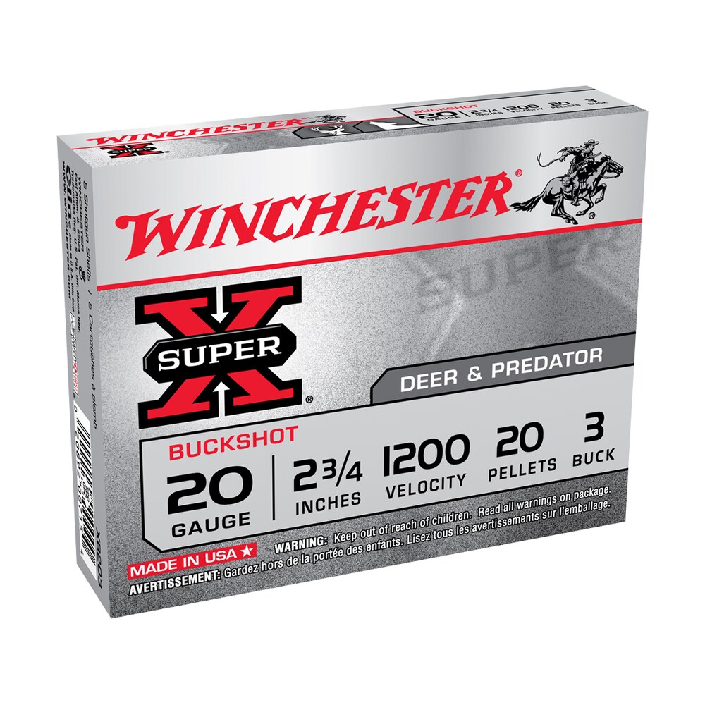 winchester ammo xb203vp super x 20gauge 2.75" 20pellets 3buck shot 15 per box/10 case *value pack Winchester Ammo XB203VP Super X 20Gauge 2.75" 20Pellets 3Buck Shot 15 Per Box/10 Case *Value Sports South item 121823