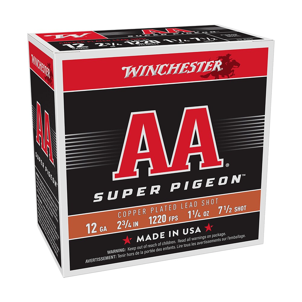 winchester ammo aa12sp7 aa super pigeon 12gauge 2.75" 1 1/4oz 7.5shot 25 per box/10 case Winchester Ammo AA12SP7 AA Super Pigeon 12Gauge 2.75" 1 1/4oz 7.5Shot 25 Per Box/10 Case Sports South item 121850