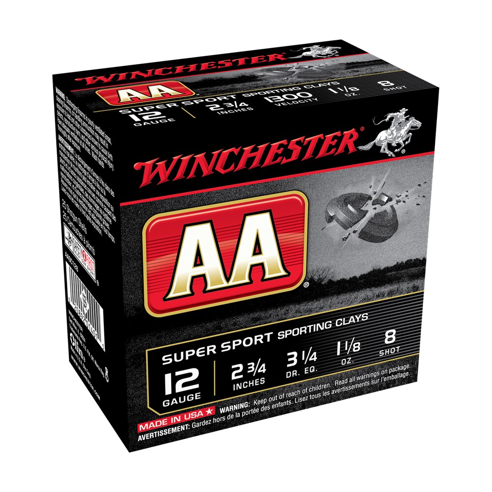 winchester ammo aasc128vp aa sporting clay 12gauge 2.75" 1 1/8oz 8shot 100 bx/2 case *value pack Winchester Ammo AASC128VP AA Sporting Clay 12Gauge 2.75" 1 1/8oz 8Shot 100 Bx/2 Case *Value Sports South item 121858