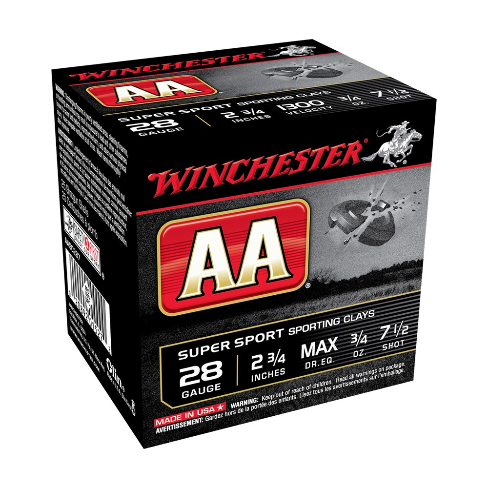 winchester ammo aasc287vp aa sporting clay 28gauge 2.75" 3/4oz 7.5shot 100 per box/5 case Winchester Ammo AASC287VP AA Sporting Clay 28Gauge 2.75" 3/4oz 7.5Shot 100 Per Box/5 Case Sports South item 121860