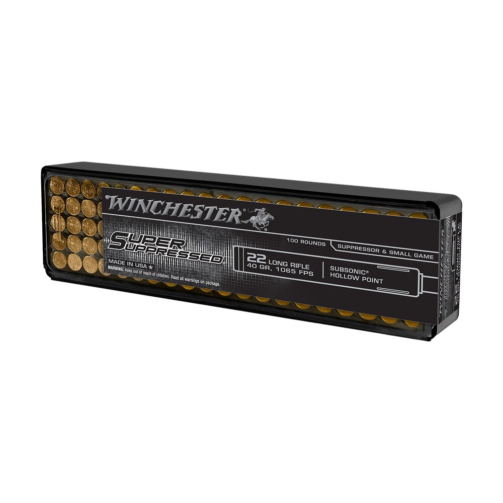 winchester ammo sup22lrhp super suppressed 22lr 40gr lead hollow point 100 per box/20 case Winchester Ammo SUP22LRHP Super Suppressed 22LR 40gr Lead Hollow Point 100 Per Box/20 Case Sports South item 121883