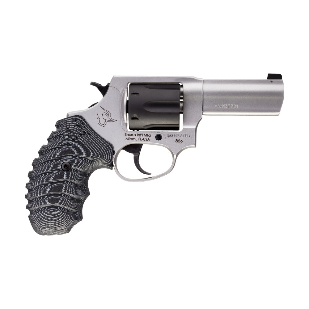 taurus 2 85635nsvz 856 defender small 38 special +p 6 shot 3" matte stainless steel barrel, matte black cylinder, matte stainless steel frame, black/gray vz grip, transfer bar safety, exposed hammer Taurus 2-85635NSVZ 856 Defender Small 38 Special +P 6 Shot 3" Matte Stainless Steel Sports South item 121945