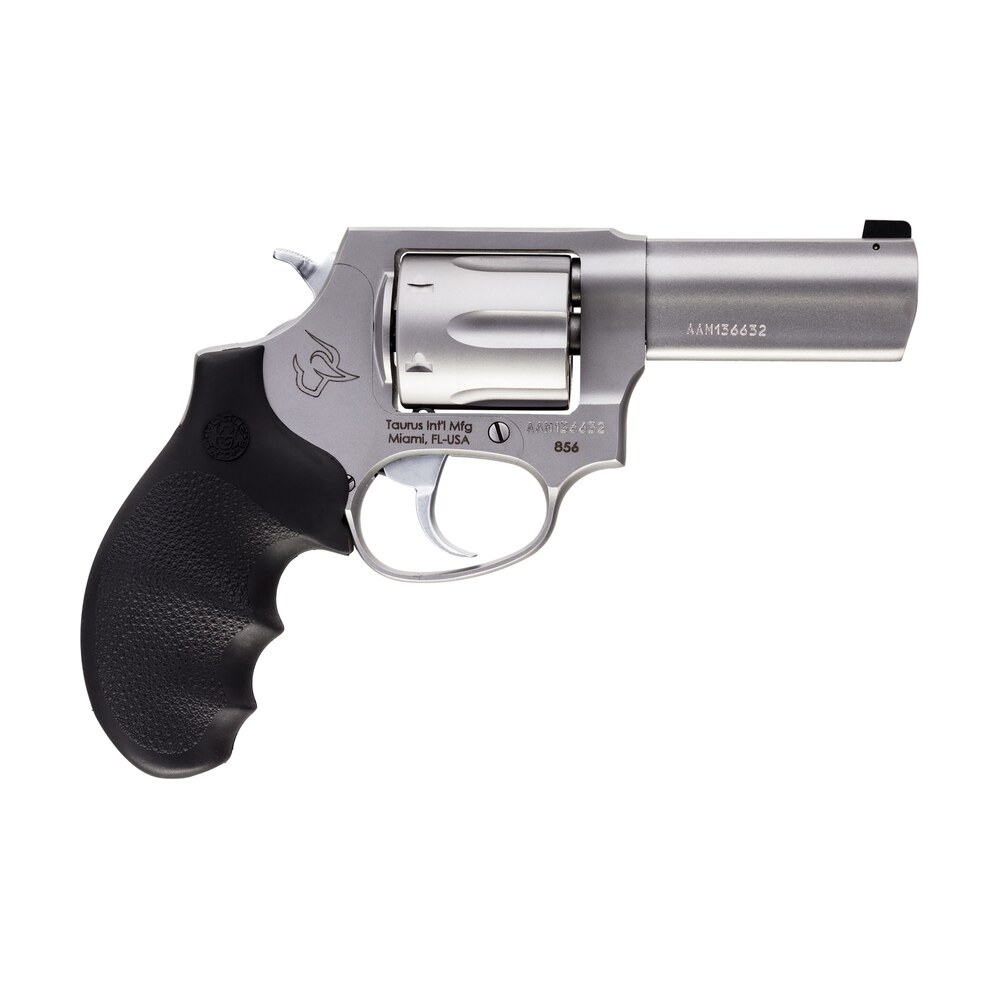 taurus 2 85639ns 856 defender small 38 special +p 6 shot 3" matte stainless steel barrel, cylinder & frame, hogue finger grooved grip, transfer bar safety, exposed hammer Taurus 2-85639NS 856 Defender Small 38 Special +P 6 Shot 3" Matte Stainless Steel Sports South item 121947