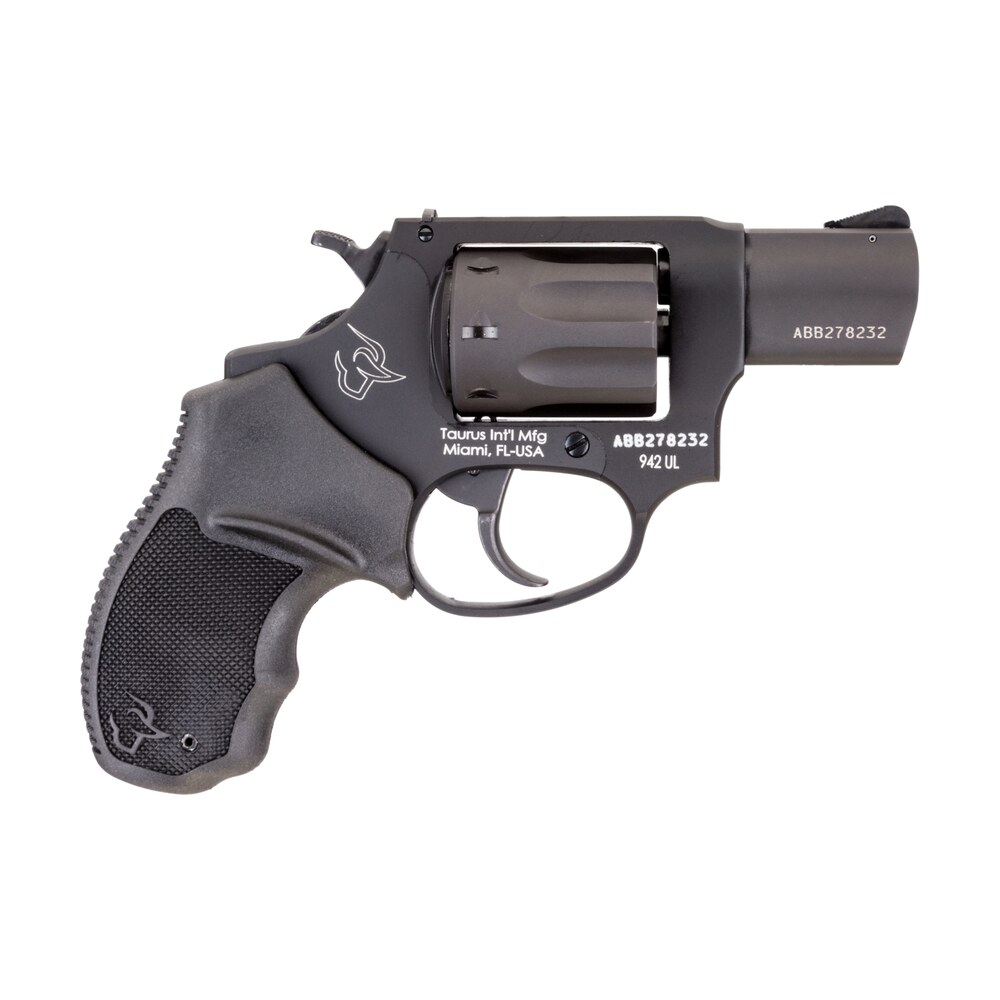 taurus 2942021ul 942 ultra lite 22 lr 8rd 2" matte black finish barrel, matte black finish cylinder, black anodized finish aluminum frame & finger grooved black polymer grip Taurus 2942021UL 942 Ultra-Lite 22 LR 8rd 2" Matte Black Finish Sports South item 121951