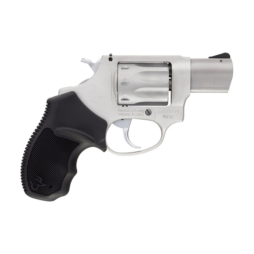 taurus 2942039ul 942 ultra lite 22 lr 8rd 3" matte stainless finish barrel, matte stainless finish cylinder, stainless anodized finish aluminum frame & finger grooved black polymer grip Taurus 2942039UL 942 Ultra-Lite 22 LR 8rd 3" Matte Stainless Finish Sports South item 121957
