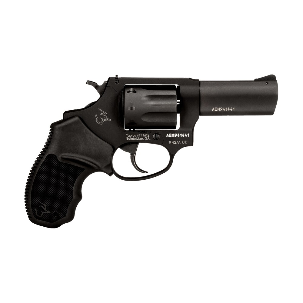 taurus 2942m031ul 942 ultra lite 22 wmr 8rd 3" matte black finish barrel, matte black finish cylinder, black anodized finish aluminum frame & finger grooved black polymer grip Taurus 2942M031UL 942 Ultra-Lite 22 WMR 8rd 3" Matte Black Finish Sports South item 121963