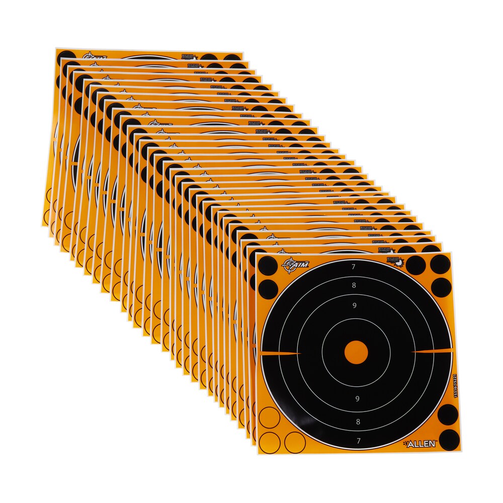 ez aim 15221 splash reactive self adhesive paper black/orange 8" bullseye 30 pack EZ-Aim 15221 Splash Reactive Self-Adhesive Paper Black/Orange 8" Bullseye 30 Pack Sports South item 122482