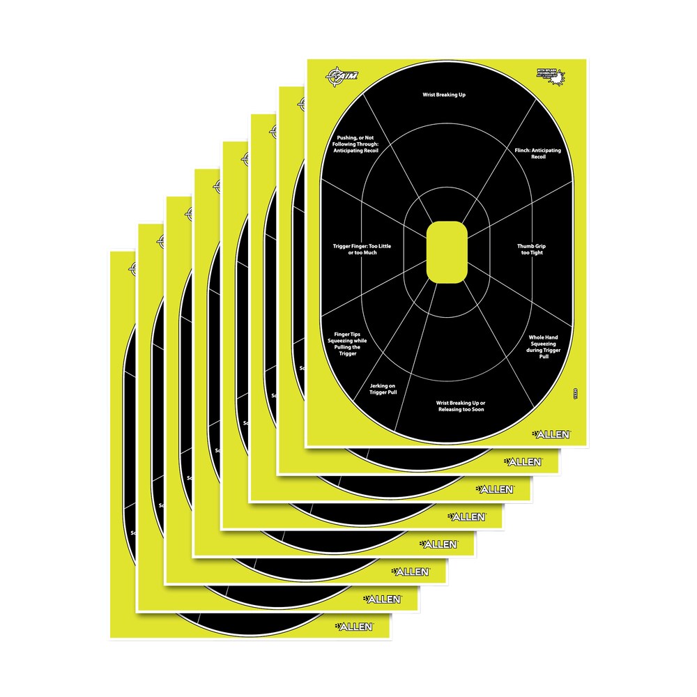 ez aim 15220 splash reactive target oval paper hanging handgun 12" x 18" black/yellow 8 per pkg EZ-Aim 15220 Splash Reactive Target Oval Paper Hanging Handgun 12" x 18" Black/Yellow 8 Per Pkg Sports South item 122501