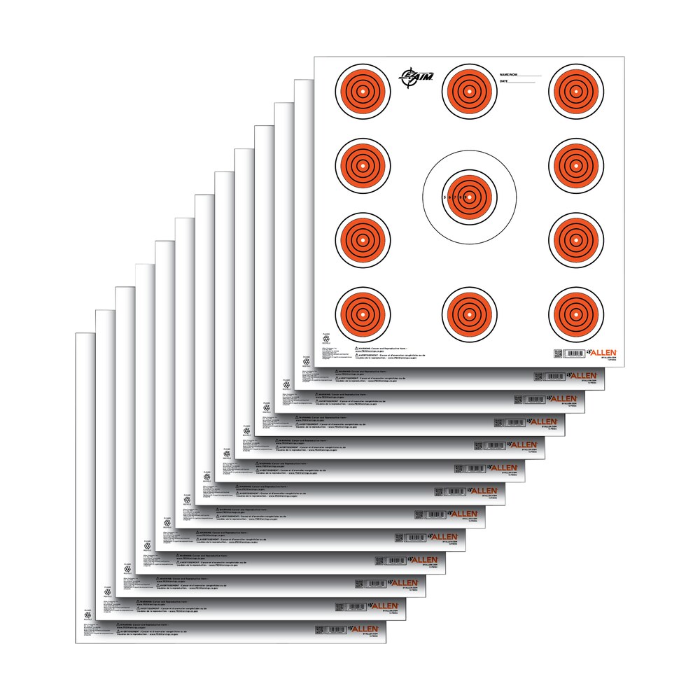 ez aim 15245 paper targets indoor spot paper hanging 12" x 12" orange/white 13 per pkg EZ-Aim 15245 Paper Targets Indoor SPOT Paper Hanging 12" x 12" Orange/White 13 Per Pkg Sports South item 122511