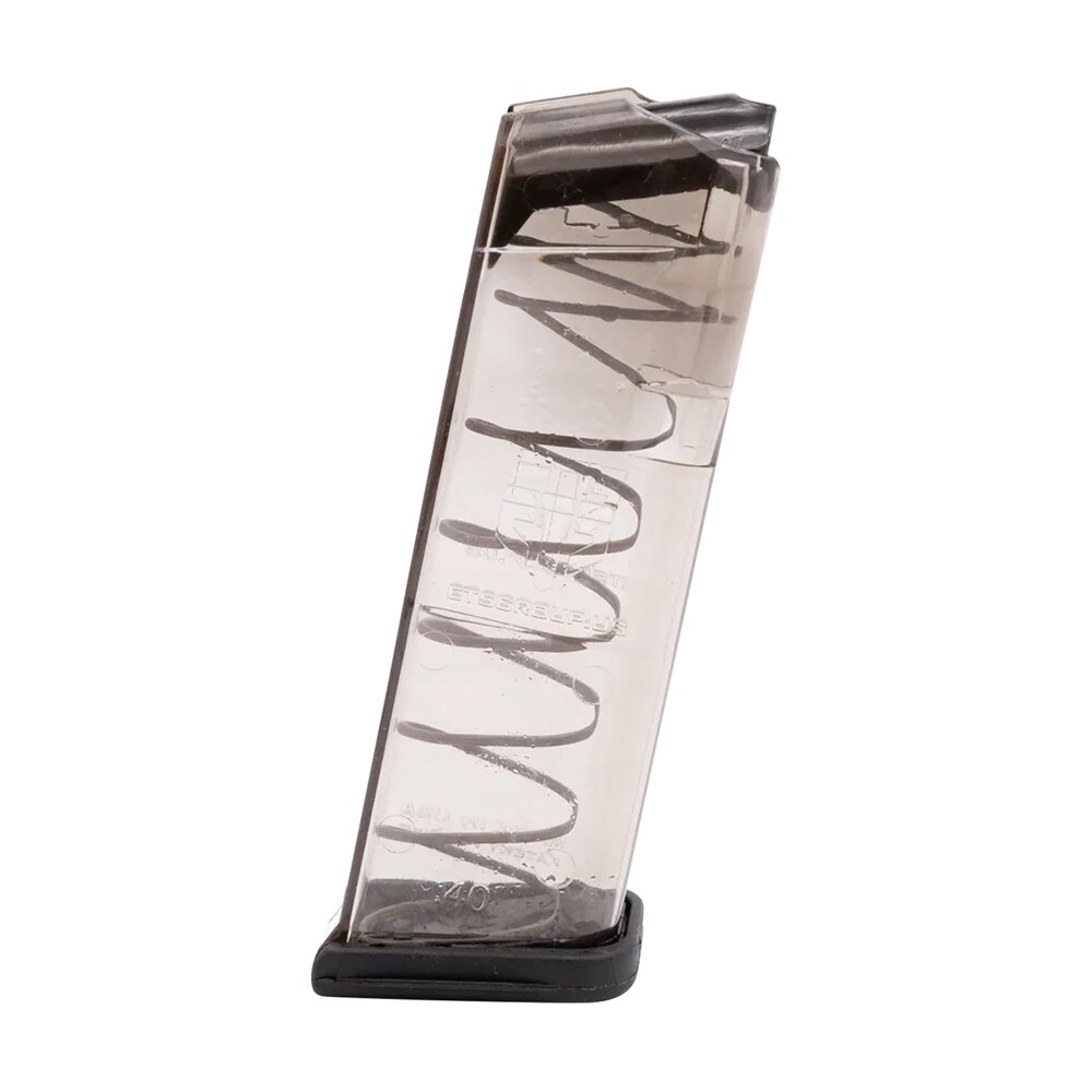 ets group glk23 pistol mags 13rd 40 s&w compatible w/glock 23/27 clear polymer ETS Group GLK23 Pistol Mags 13rd 40 S&W Compatible Sports South item 122669