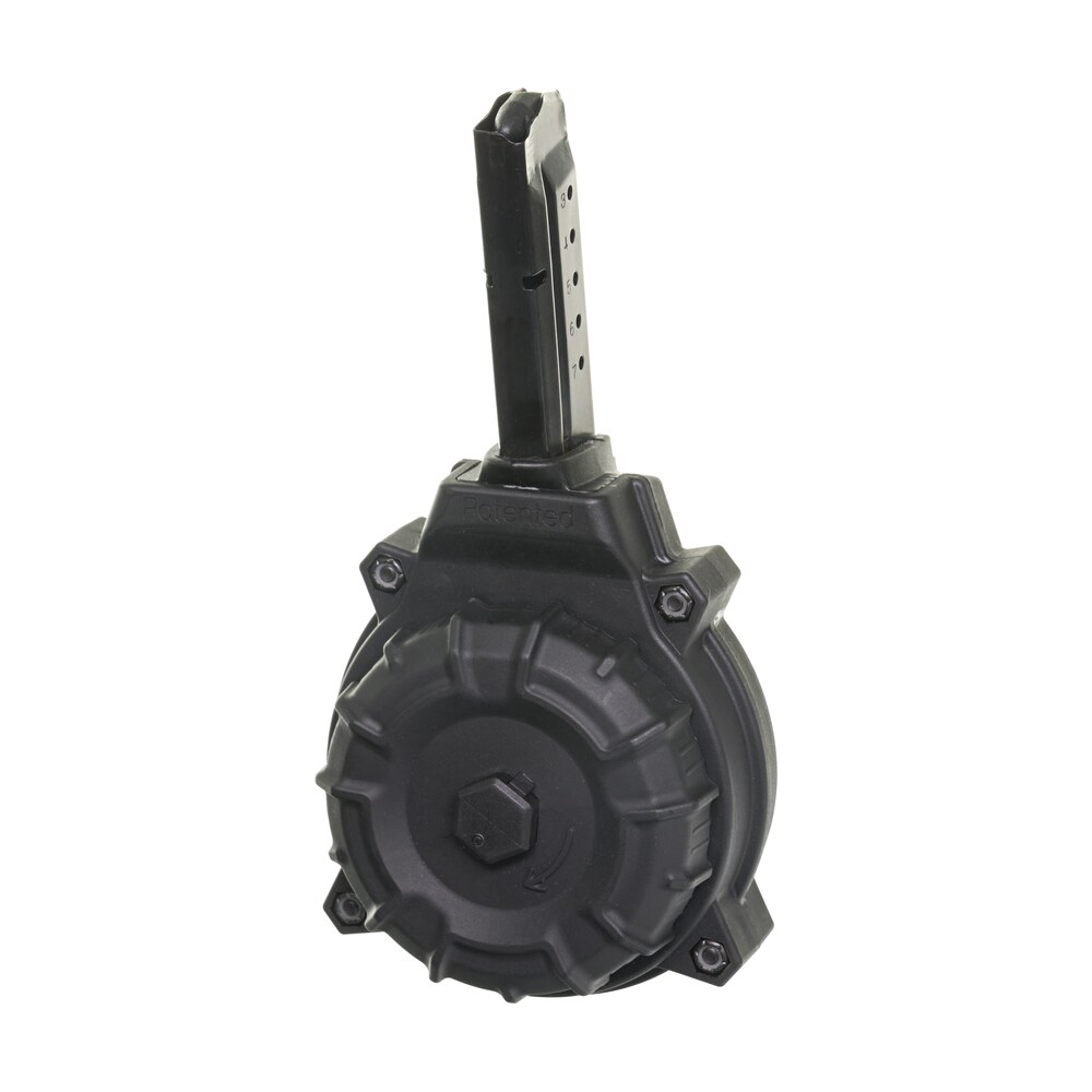 promag drma15 standard 50rd drum 9mm luger fits s&w m&p shield black dupont zytel polymer ProMag DRMA15 Standard 50rd Drum 9mm Luger Sports South item 122824