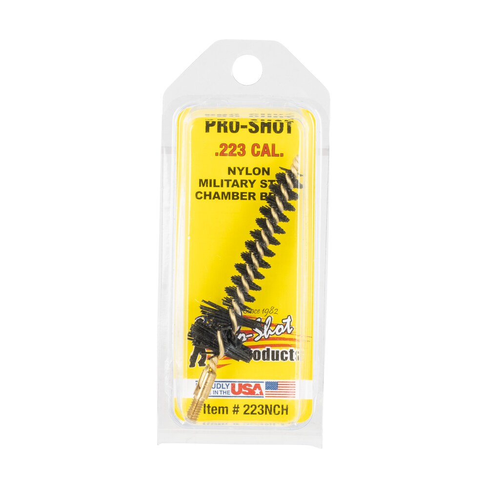 pro shot 223nch chamber brush military style 223 rem/5.56x45mm nato ar platform #8 32 thread nylon bristles brass core Pro-Shot 223NCH Chamber Brush Military Style 223 Rem/5.56x45mm NATO AR Platform #8-32 Thread Sports South item 123000