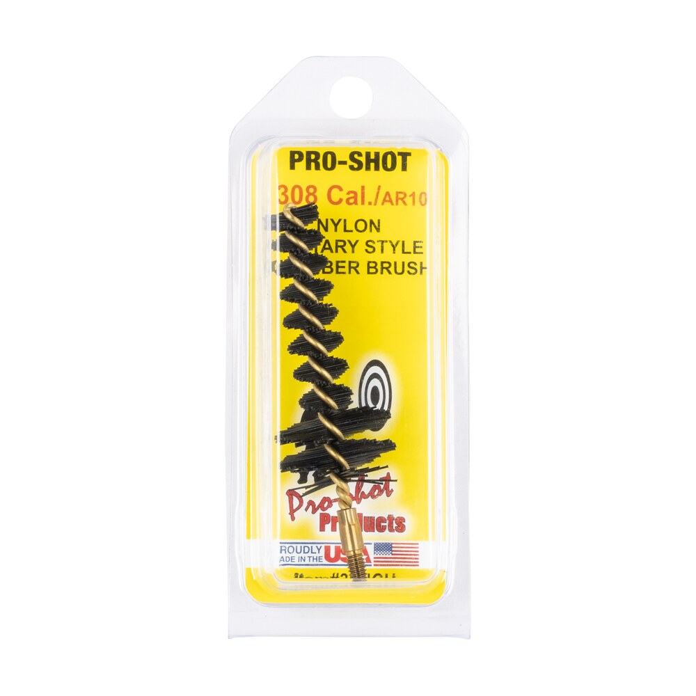 pro shot 30nch chamber brush military style .308/ 7.62mm cal ar platform #8 32 thread nylon bristles brass core Pro-Shot 30NCH Chamber Brush Military Style .308/ 7.62mm Cal AR Platform #8-32 Thread Nylon Sports South item 123001
