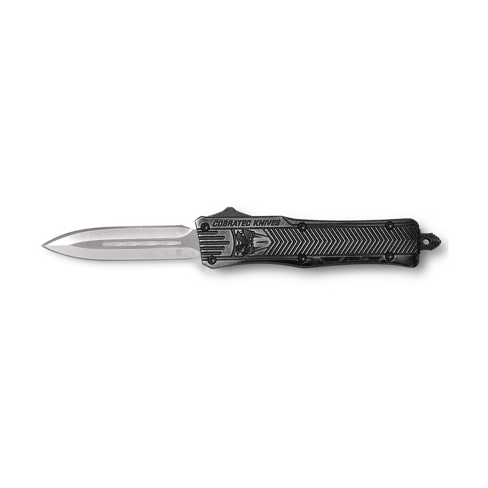 cobratec knives sswctk1sdagns ctk 1 small 2.75" otf dagger plain d2 steel blade/stonewashed aluminum handle features glass breaker includes pocket clip CobraTec Knives SSWCTK1SDAGNS CTK-1 Small 2.75" OTF Dagger Plain D2 Steel Blade/Stonewashed Sports South item 123133