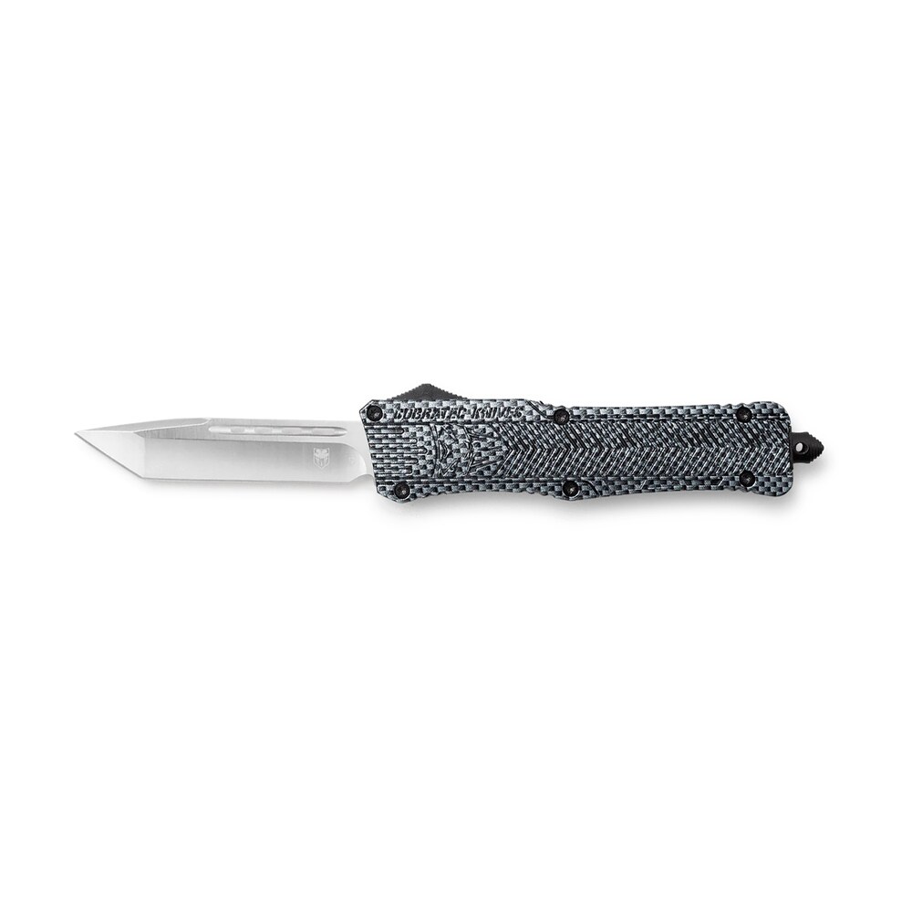 cobratec knives lcfctk1ltns ctk 1 large 3.75" otf tanto plain d2 steel blade/carbon fiber aluminum handle features glass breaker includes pocket clip CobraTec Knives LCFCTK1LTNS CTK-1 Large 3.75" OTF Tanto Plain D2 Steel Blade/Carbon Fiber Sports South item 123144