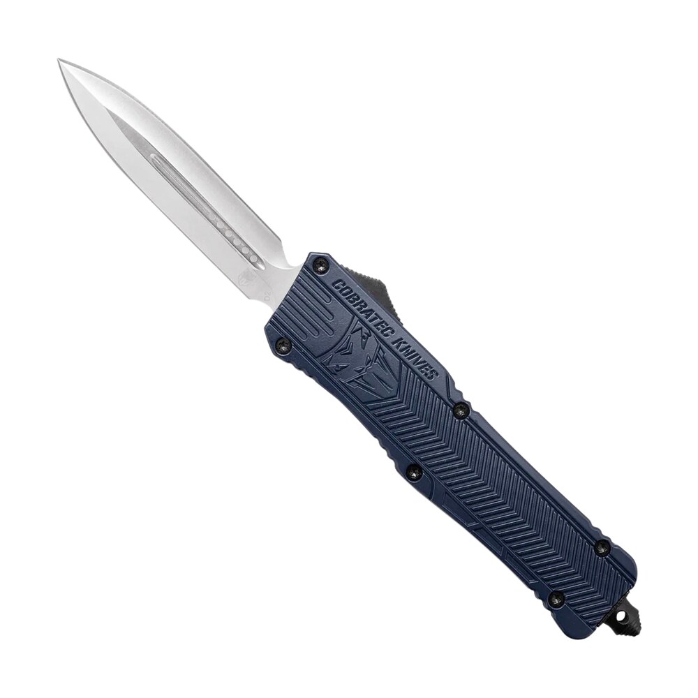 cobratec knives lnyctk1dagns ctk 1 large 3.75" otf dagger plain d2 steel blade/nypd blue aluminum handle features glass breaker includes pocket clip CobraTec Knives LNYCTK1DAGNS CTK-1 Large 3.75" OTF Dagger Plain D2 Steel Blade/NYPD Blue Sports South item 123157