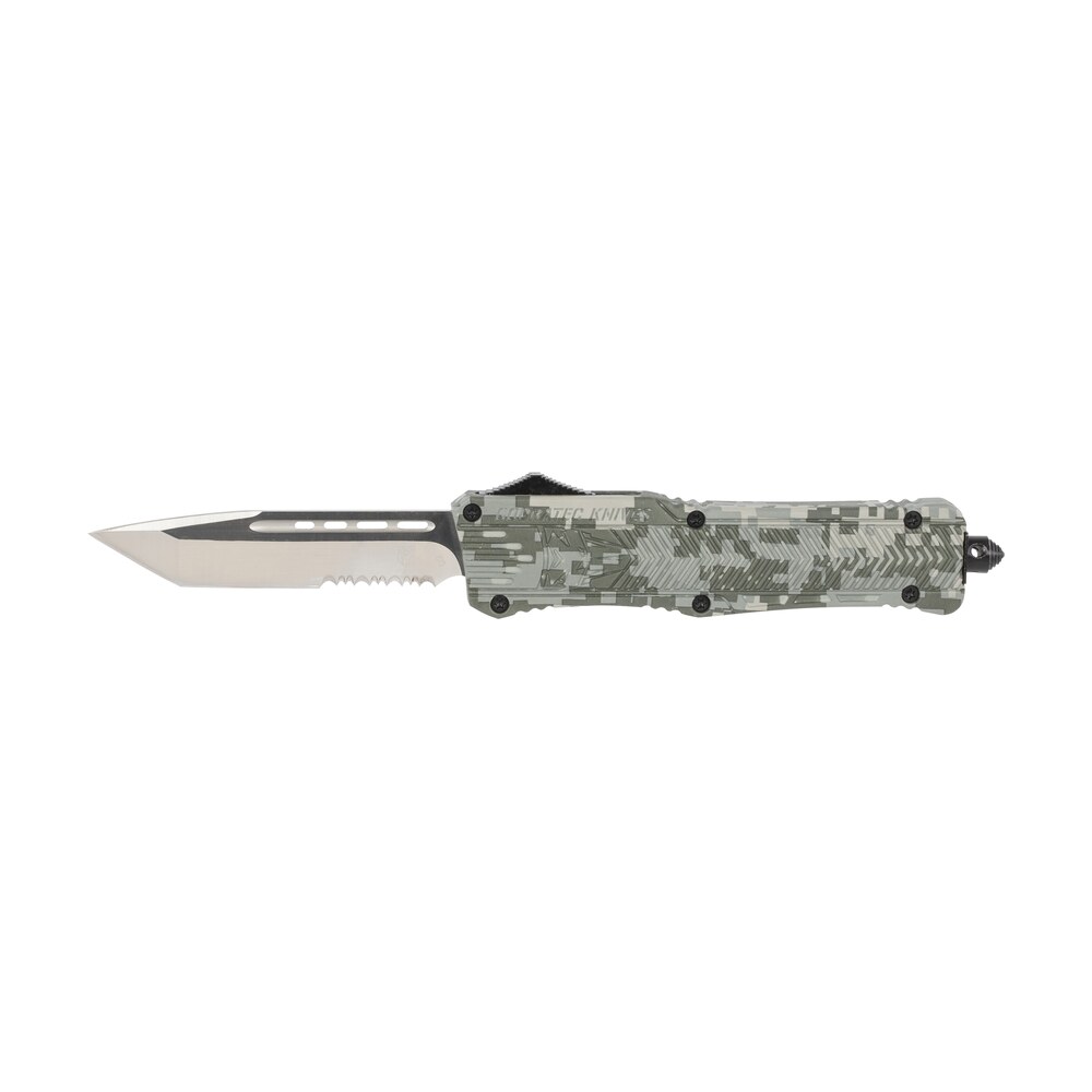 cobratec knives ladcctk1lts ctk 1 large 3.75" otf tanto part serrated d2 steel blade/army digicamo aluminum handle features glass breaker includes pocket clip CobraTec Knives LADCCTK1LTS CTK-1 Large 3.75" OTF Tanto Part Serrated D2 Steel Blade/Army Sports South item 123161