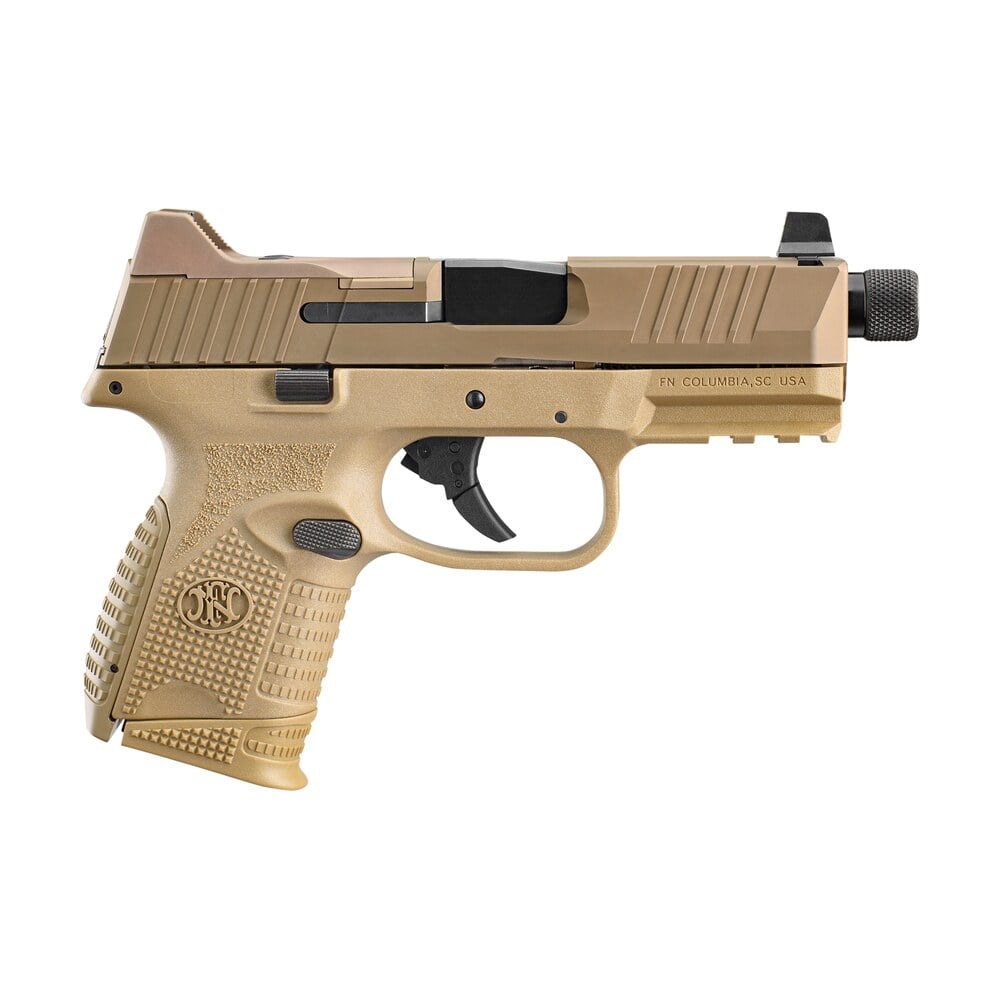 fn 66100780 509c tactical compact frame 9mm luger 12+1/24+1, 4.32" black steel threaded barrel, flat dark earth optic cut/serrated steel slide & polymer frame w/picatinny rail, ambidextrous FN 66100780 509C Tactical Compact Frame 9mm Luger 12+1/24+1, 4.32" Black Steel Threaded Sports South item 123429