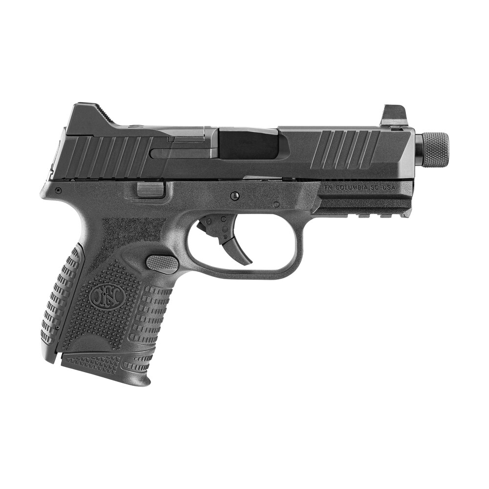 fn 66100782 509ct w/optic compact 9mm luger 12+1/24+1, 4.32" black steel threaded barrel, black pvd optic cut/serrated stainless steel slide, black polymer frame w/picatinny rail FN 66100782 509CT w/Optic Compact 9mm Luger 12+1/24+1, 4.32" Black Steel Threaded Sports South item 123431