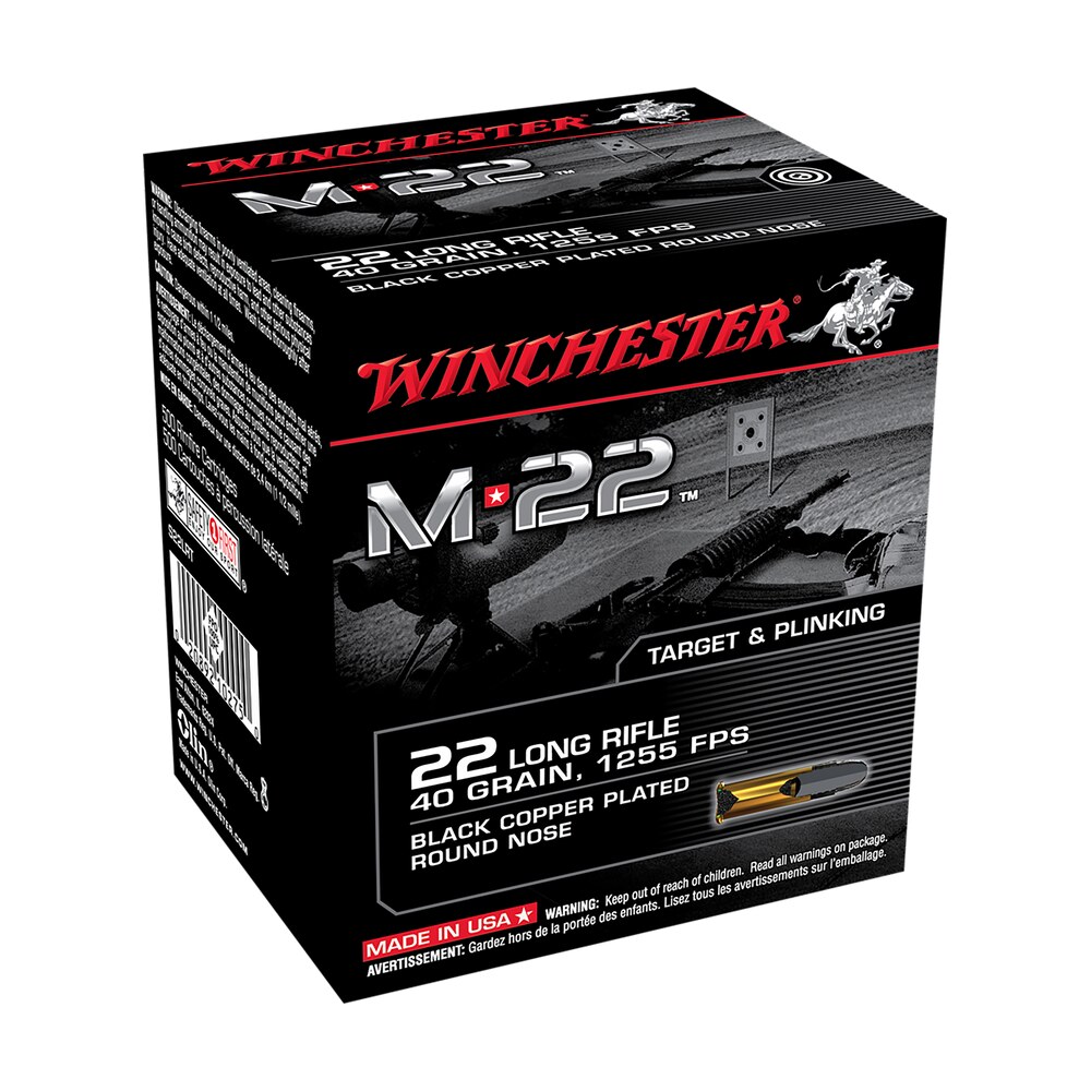 winchester ammo s22lrt m 22 22lr 40gr black copper plated round nose 1000 per bx/2 case *bulk Winchester Ammo S22LRT M-22 22LR 40gr Black Copper Plated Round Nose 1000 Per Bx/2 Case *Bulk Sports South item 123902