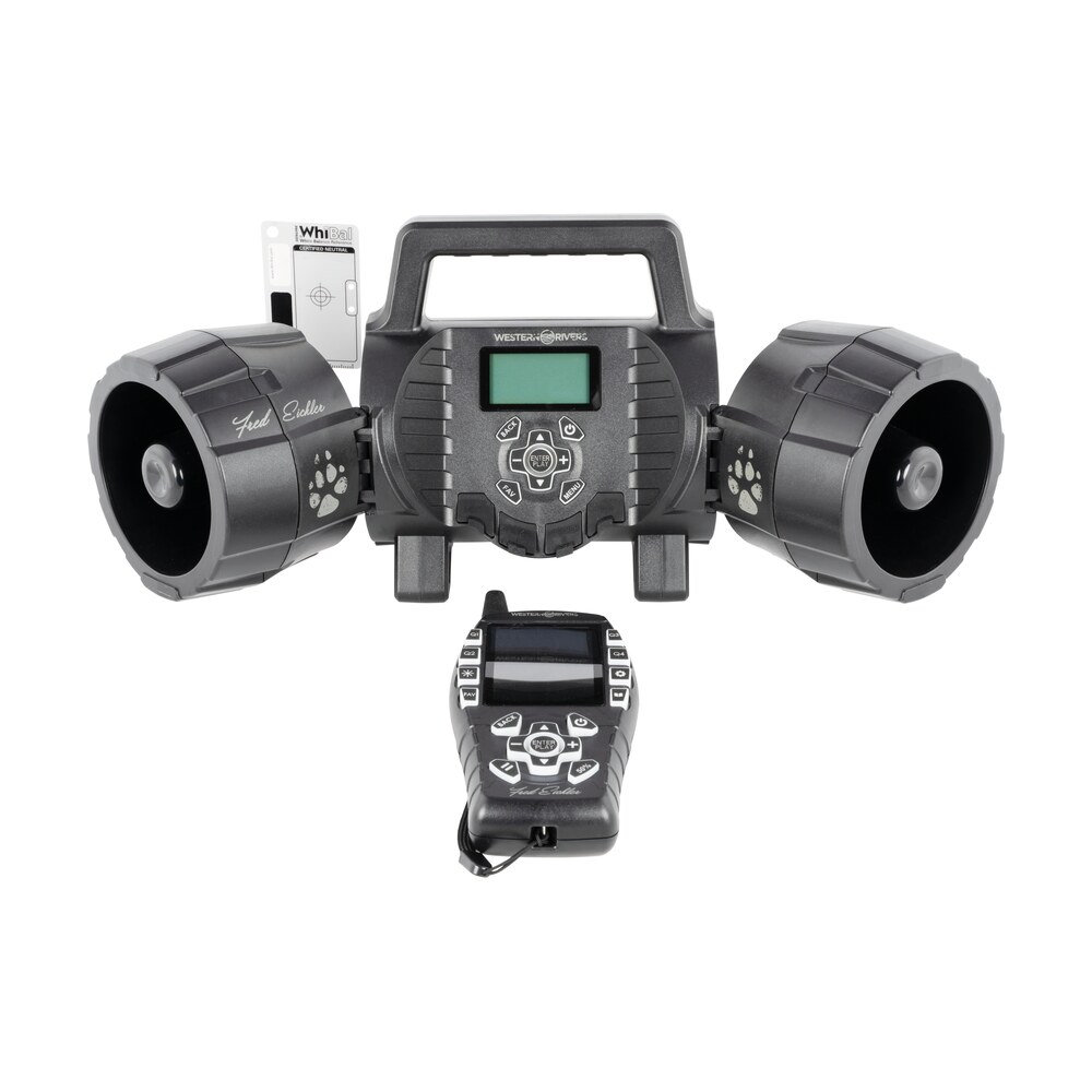 western rivers wrc egc ds eichler dual speaker electronic call multiple sounds attracts predators features remote control black plastic Western Rivers WRC-EGC-DS Eichler Dual Speaker Electronic Call Multiple Sounds Attracts Sports South item 124128