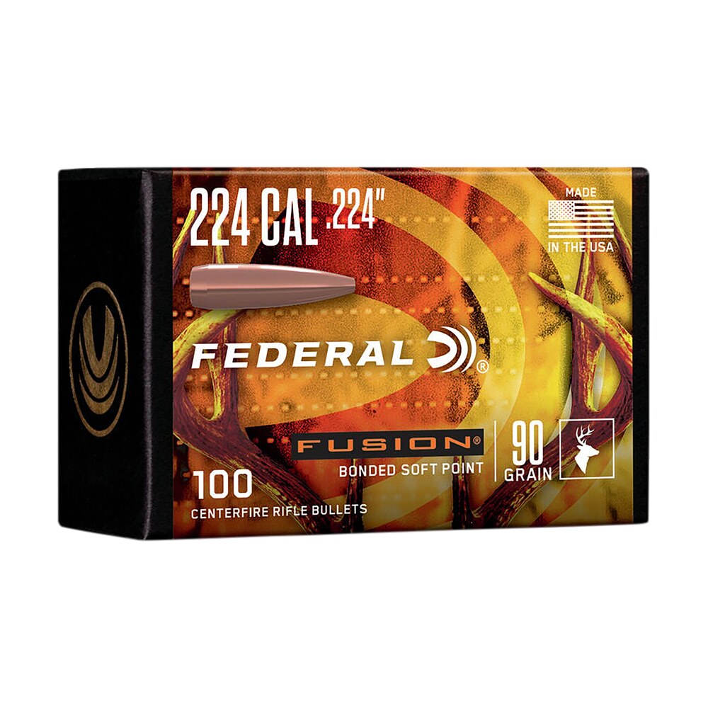 federal fb224f1 fusion component 224 cal .224 90 gr bonded soft point 100 per box/ 4 case Federal FB224F1 Fusion Component 224 Cal .224 90 gr Bonded Soft Point 100 Per Box/ 4 Case Sports South item 124308