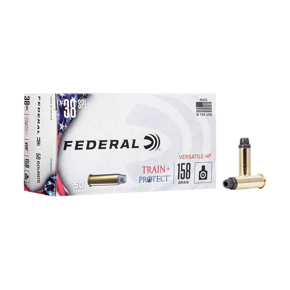 federal tp38vhp1 train + protect 38special 158gr versatile hollow point 50 per box/10 case Federal TP38VHP1 Train + Protect 38Special 158gr Versatile Hollow Point 50 Per Box/10 Case Sports South item 124323