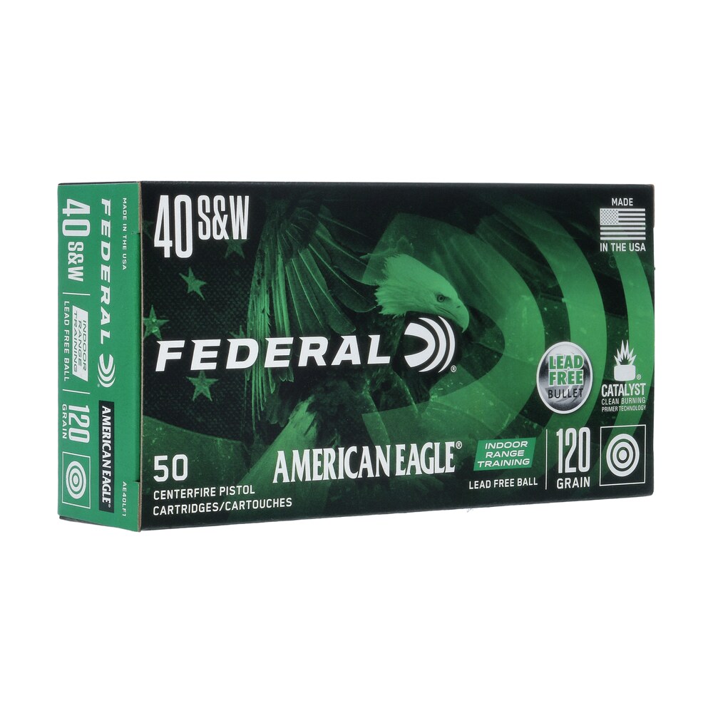 federal ae40lf1 american eagle indoor range training 40s&w 120gr lead free irt 50 per box/10 case Federal AE40LF1 American Eagle Indoor Range Training 40S&W 120gr Lead Free IRT 50 Per Sports South item 124325