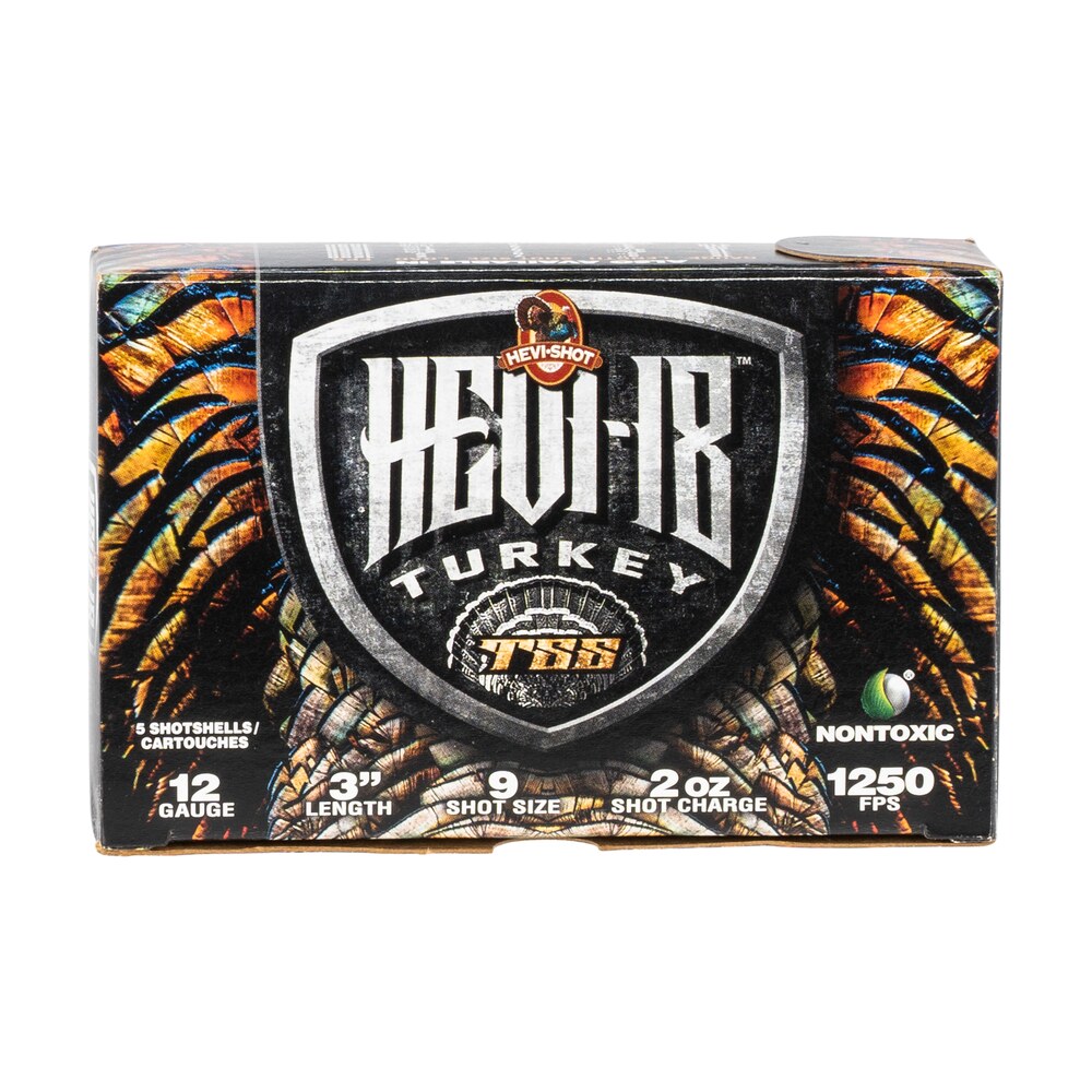 hevi shot hs4009 hevi 18 tss turkey 12gauge 3" 2oz tungsten 9shot 5 per box/10 case HEVI-Shot HS4009 HEVI-18 TSS Turkey 12Gauge 3" 2oz Tungsten 9Shot 5 Per Box/10 Case Sports South item 124443