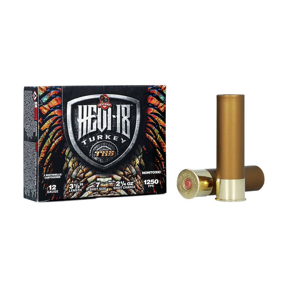 hevi shot hs4507 hevi 18 tss turkey 12gauge 3.50" 2 1/4oz tungsten 7shot 5 per box/10 case HEVI-Shot HS4507 HEVI-18 TSS Turkey 12Gauge 3.50" 2 1/4oz Tungsten 7Shot 5 Per Box/10 Case Sports South item 124444
