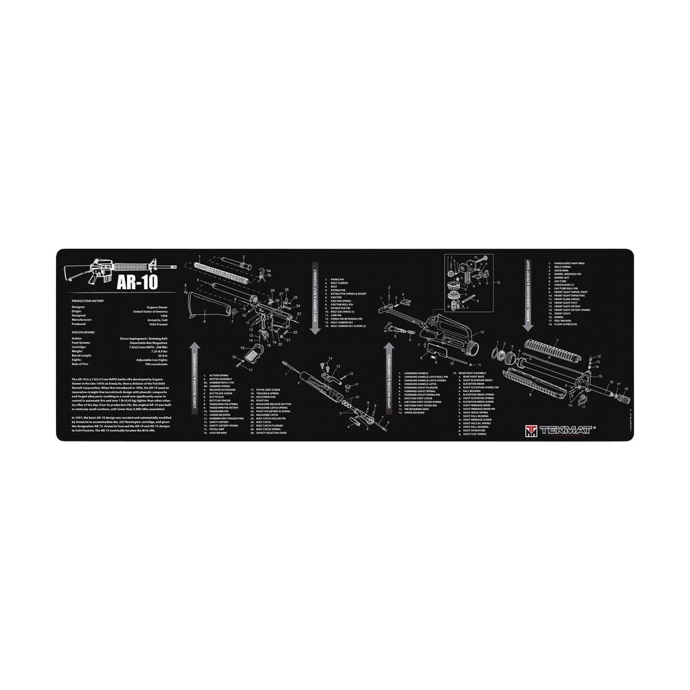 tekmat tekr36ar10 ar 10 cleaning mat black/white rubber 12"x36" ar 10 parts diagram TekMat TEKR36AR10 AR-10 Cleaning Mat Black/White Rubber 12"x36" AR-10 Parts Diagram Sports South item 124479