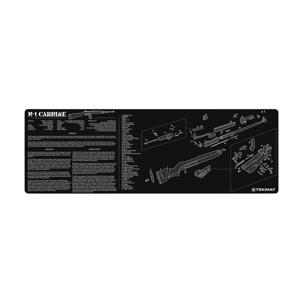 tekmat tekr36m1carb m1 carbine cleaning mat black/white rubber 12"x36" m1 carbine parts diagram TekMat TEKR36M1CARB M1 Carbine Cleaning Mat Black/White Rubber 12"x36" M1 Carbine Parts Diagram Sports South item 124483