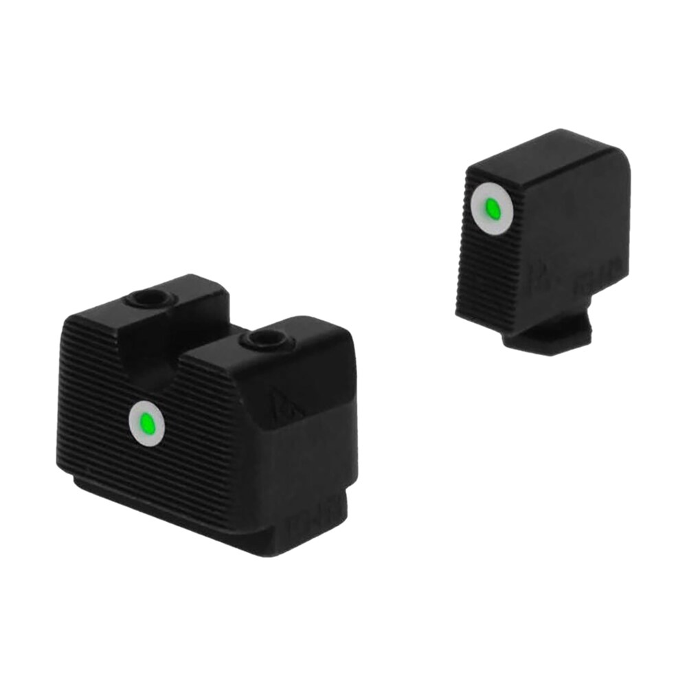 rival arms ra4b231g in line mos night sights for g17/g19 green tritium white outline front sight green tritium white outline rear sight Rival Arms RA4B231G In-Line MOS Night Sights for G17/G19 Green Tritium White Outline Front Sports South item 124543