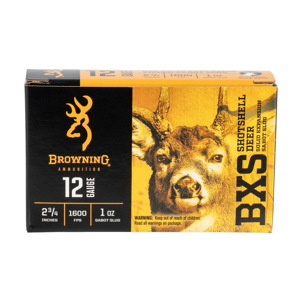 browning ammo b193111221 bxs shotshell deer 12gauge 2.75" 1oz sabot slug shot 5 per box/20 case Browning Ammo B193111221 BXS Shotshell Deer 12Gauge 2.75" 1oz Sabot Slug Shot 5 Per Box/20 Case Sports South item 125057