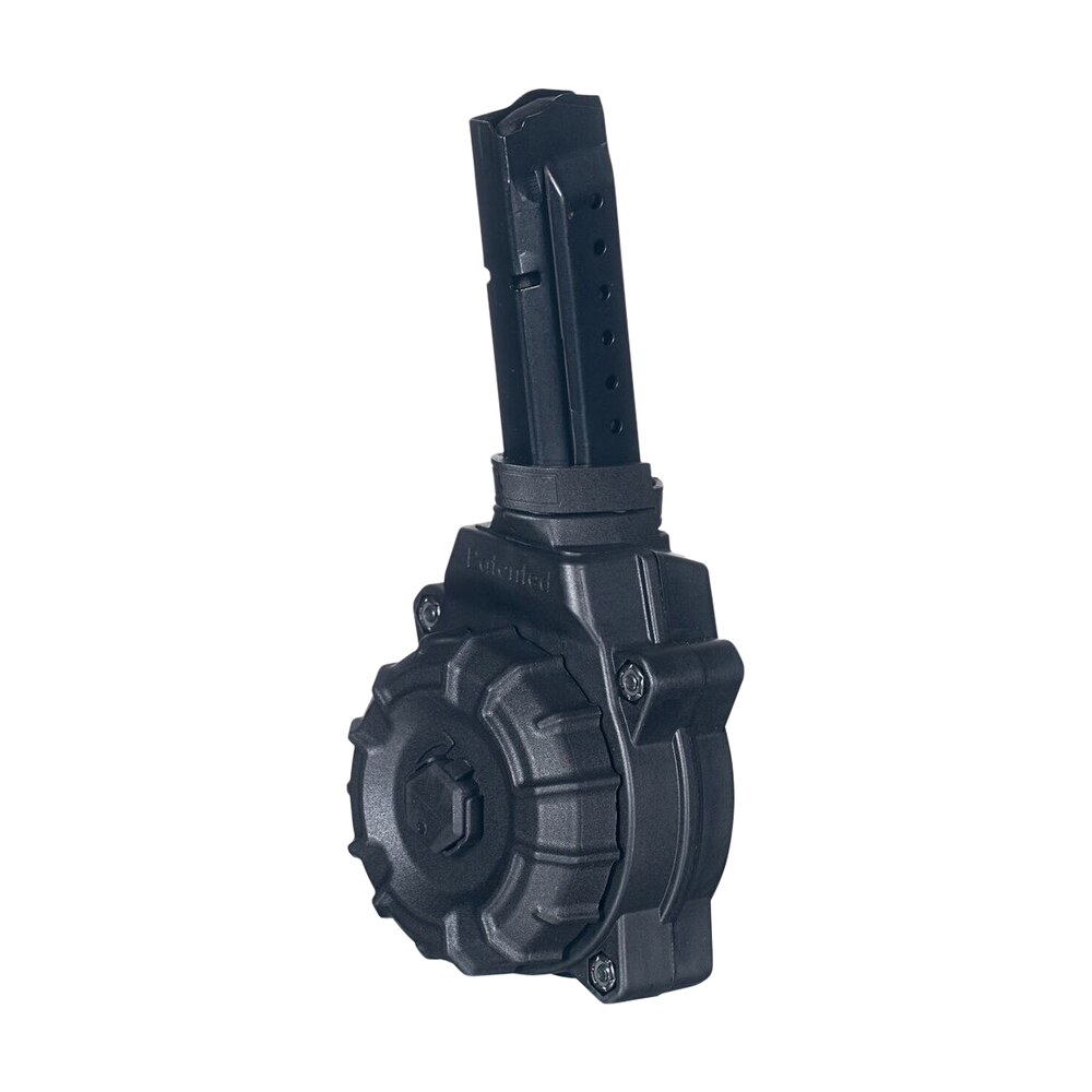 promag drma27 standard 30rd drum 9mm luger compatible w/ glock 17/19 black dupont zytel polymer ProMag DRMA27 Standard 30rd Drum 9mm Luger Compatible Sports South item 125119