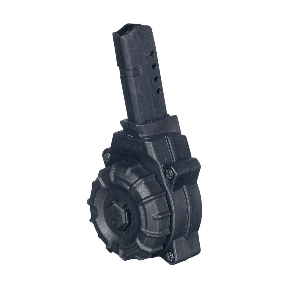 promag drma34 standard 30rd drum 9mm luger compatible w/ glock 43 black dupont zytel polymer ProMag DRMA34 Standard 30rd Drum 9mm Luger Compatible Sports South item 125121
