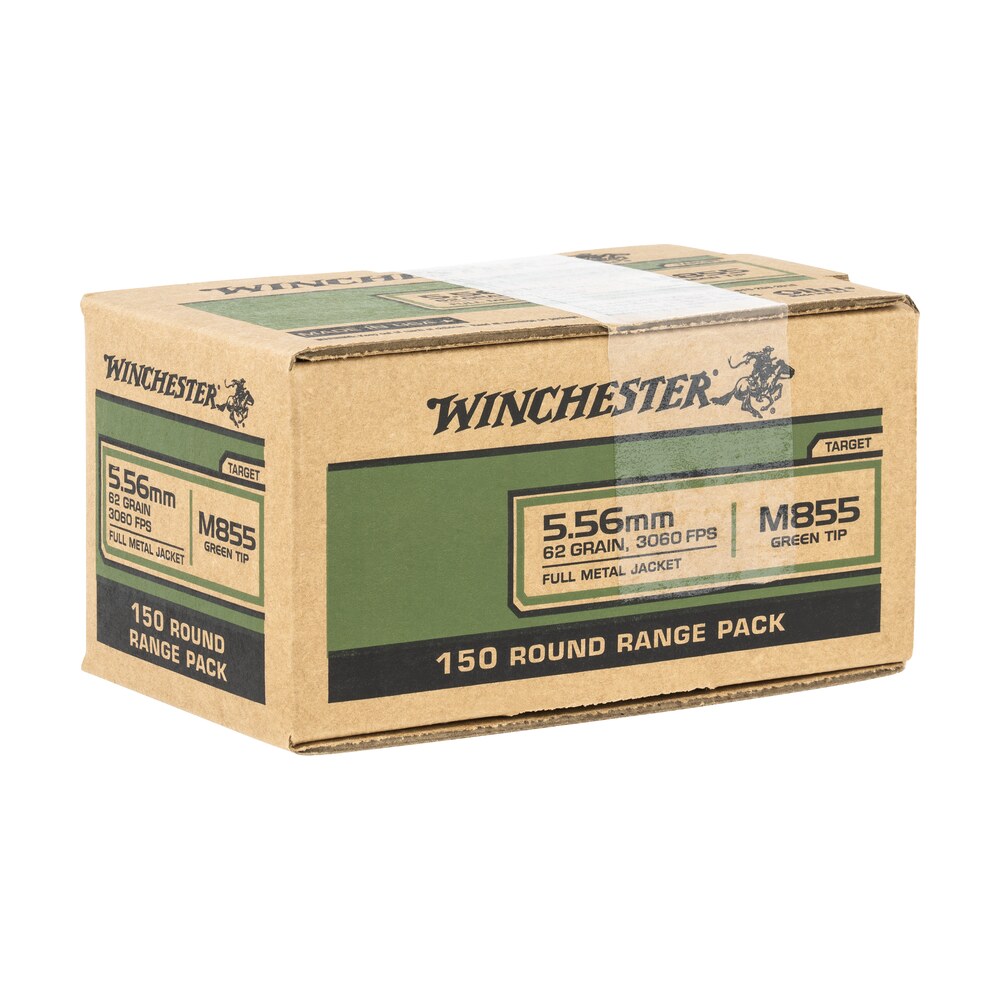 winchester ammo wm855150 usa m855 green tip 5.56x45mmnato 62gr full metal jacket 150 per bx/4 case *value pack Winchester Ammo WM855150 USA M855 Green Tip 5.56x45mmNATO 62gr Full Metal Jacket 150 Per Bx/4 Sports South item 125281