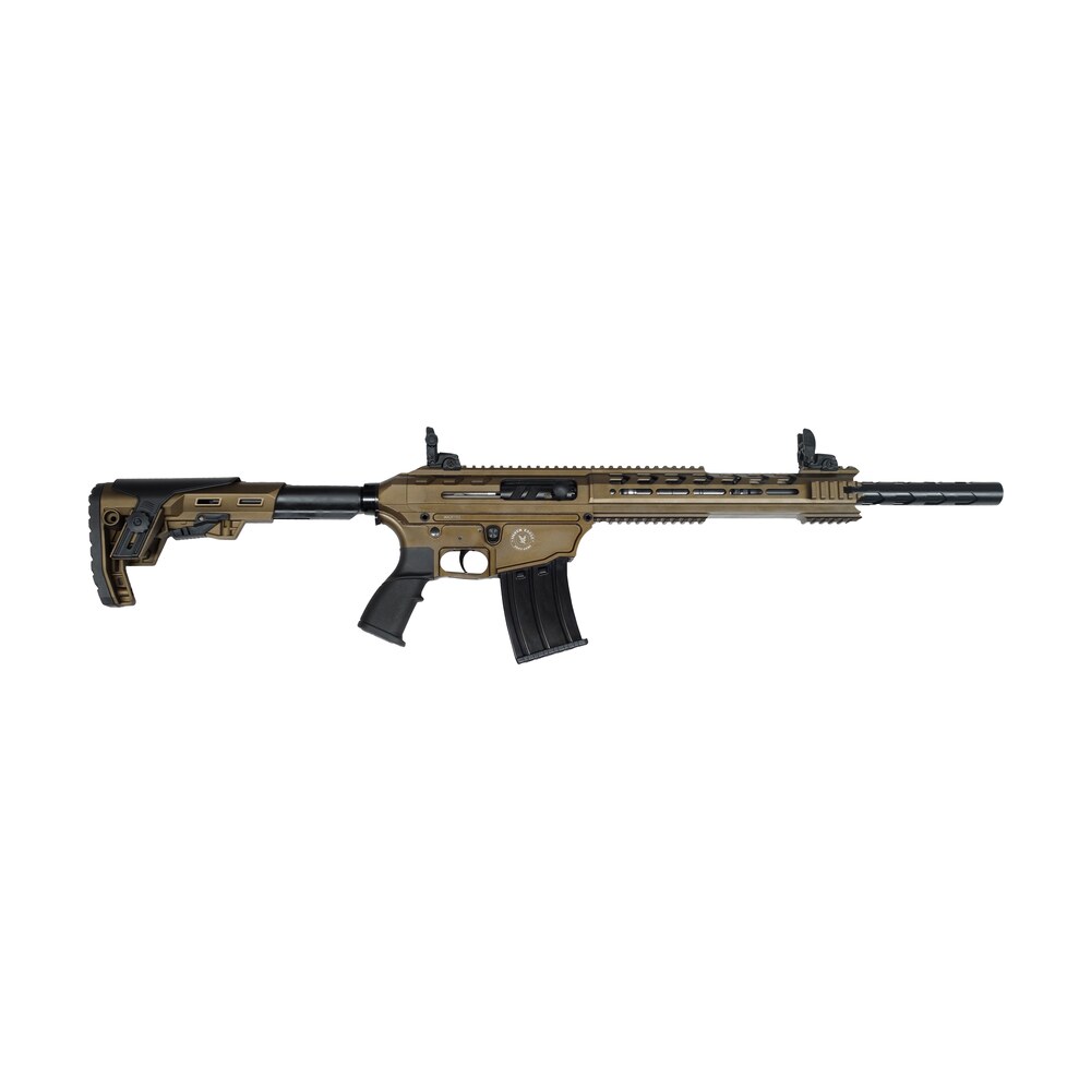 silver eagle arms tacprob tac pro 12 gauge semi auto 3" 5+1 18.50" bronze cerakote steel threaded barrel, bronze cerakote aluminum receiver w/picatinny rail, black synthetic stock Silver Eagle Arms TACPROB Tac Pro 12 Gauge Semi-Auto 3" 5+1 18.50" Bronze Cerakote Steel Sports South item 125687
