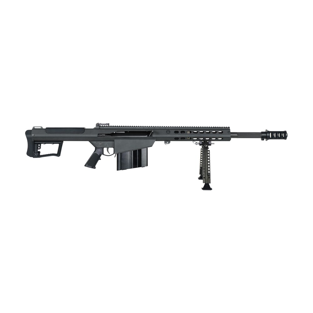barrett 18062 m107a1 50 bmg 20" 10+1 black cerakote black fixed w/sorbothane recoil pad stock black polymer grip Barrett 18062 M107A1 50 BMG 20" 10+1 Black Cerakote Black Fixed Sports South item 125728