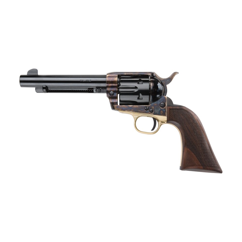pietta hf45alc512nmcw 1873 great western ii alchimista ii 45 colt (long colt) 6rd 5.50" blued steel barrel & cylinder, color case hardened steel frame, checkered walnut army grip, exposed hammer Pietta HF45ALC512NMCW 1873 Great Western II Alchimista II 45 Colt (Long Colt) 6rd 5.50" Blued Sports South item 125970