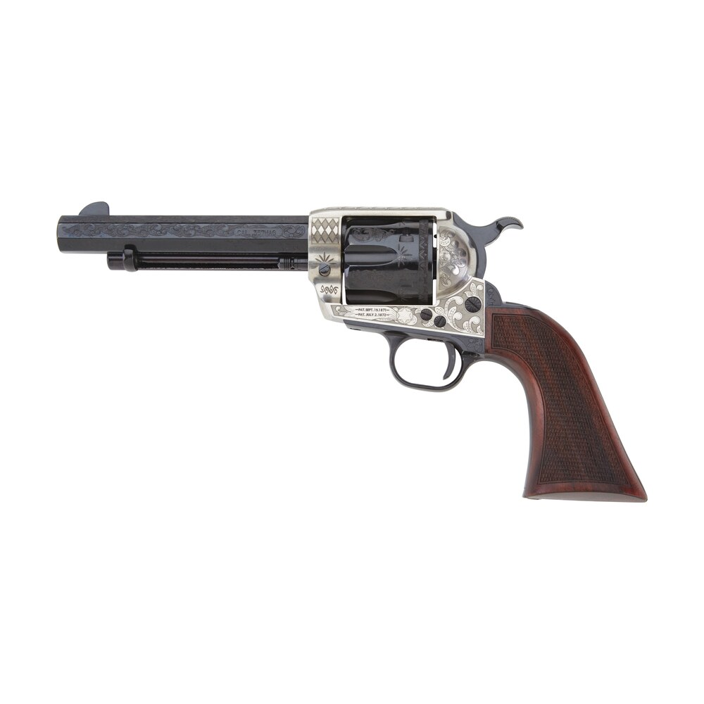 pietta gw45alo512nmcw 1873 gw2 deluxe alchimista iii 45 colt (lc) 6rd 5.50" overall blued engraved steel with checkered walnut army grip Pietta GW45ALO512NMCW 1873 GW2 Deluxe Alchimista III 45 Colt (LC) 6rd 5.50" Overall Blued Sports South item 125972