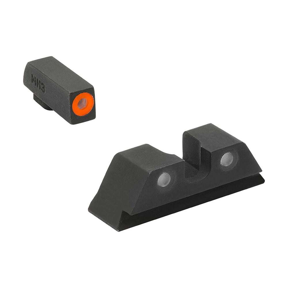 meprolight usa 402243131 hyper bright sight set green tritium orange outline front sight green tritium black outline rear sight glock 17/17l/19/22 Meprolight USA 402243131 Hyper-Bright Sight Set Green Tritium Orange Outline Front Sight-Green Sports South item 126242