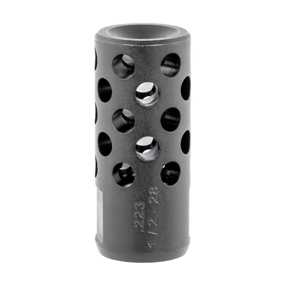 ruger 90486 radial ported muzzle brake black oxide steel 1/2"x28 threads, 1.75" oal .75" diameter, 5.56 nato Ruger 90486 Radial Ported Muzzle Brake Black Oxide Steel 1/2"x28 Threads, 1.75" OAL .75" Sports South item 126386