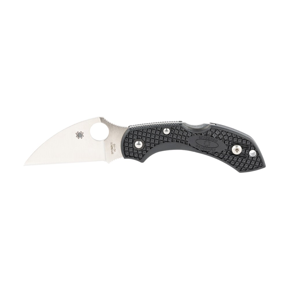 spyderco c28fpwcbk2 dragonfly 2 lightweight 2.28" folding wharncliffe plain vg 10 ss blade black bi directional texturing frn handle includes pocket clip Spyderco C28FPWCBK2 Dragonfly 2 Lightweight 2.28" Folding Wharncliffe Plain VG-10 SS Blade Sports South item 126609