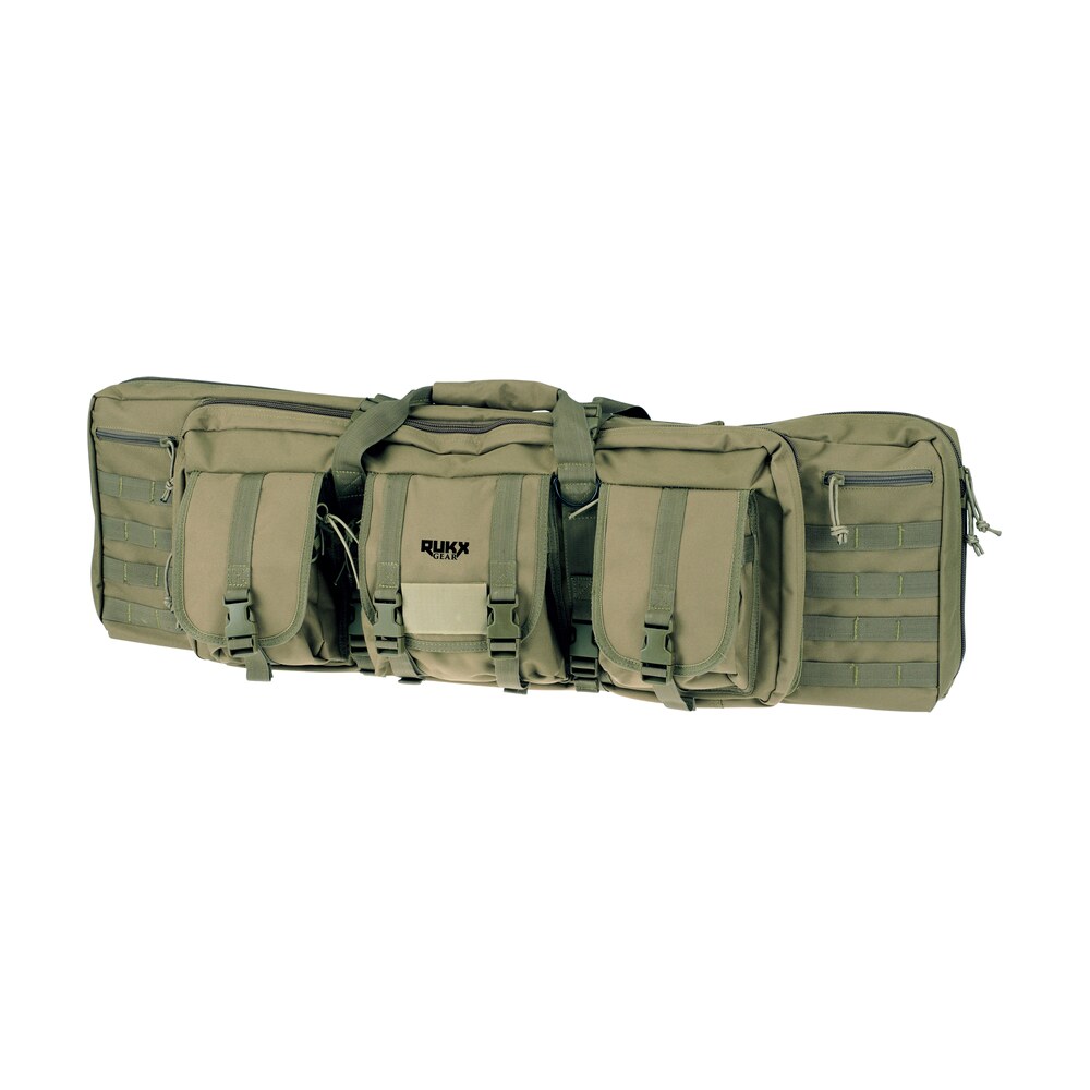 rukx gear atict36dgg tactical double gun case 36" water resistant green 600d polyester w/ non rust zippers reinforced velcro & adjustable back straps Rukx Gear ATICT36DGG Tactical Double Gun Case 36" Water Resistant Green 600D Polyester Sports South item 126627